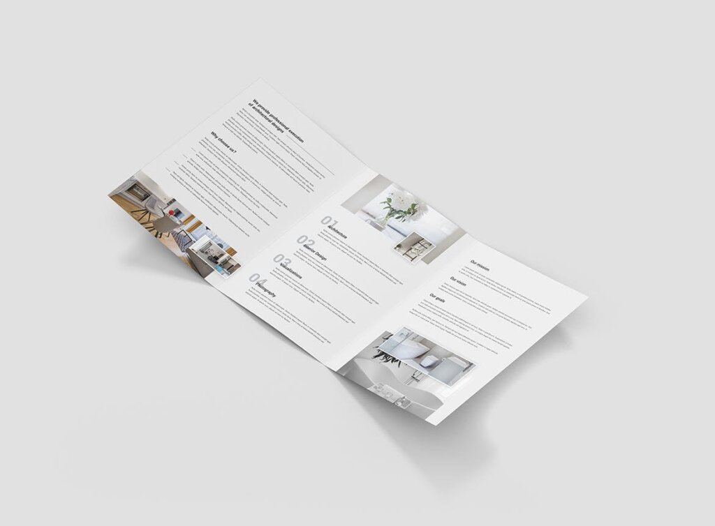 简约欧美设计风格建筑工作室产品折页模版素材下载Brochure Architectural Studio Tri Fold A5插图3