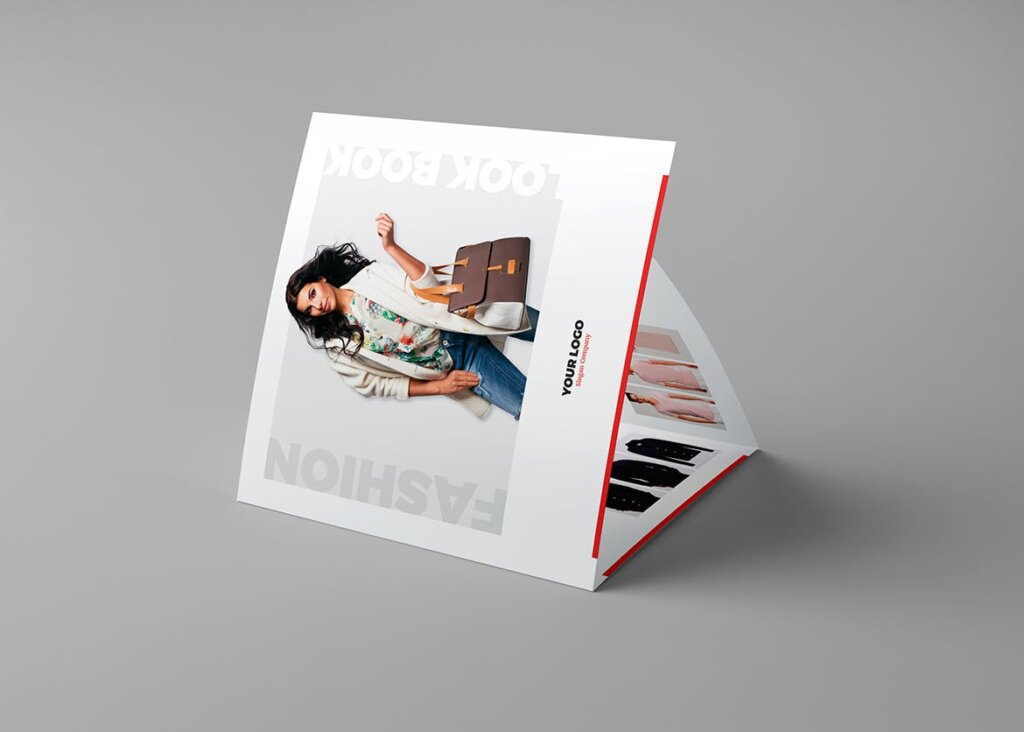 服装大促销宣传折页模版素材下载Brochure Fashion Look Book Tri Fold Square插图3