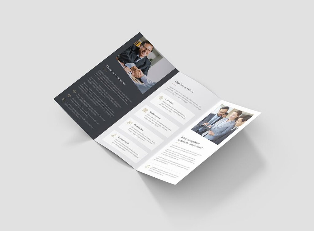 律师事务所咨询行业市场营销产品折页模版素材下载Brochure Lawyer Tri Fold插图3