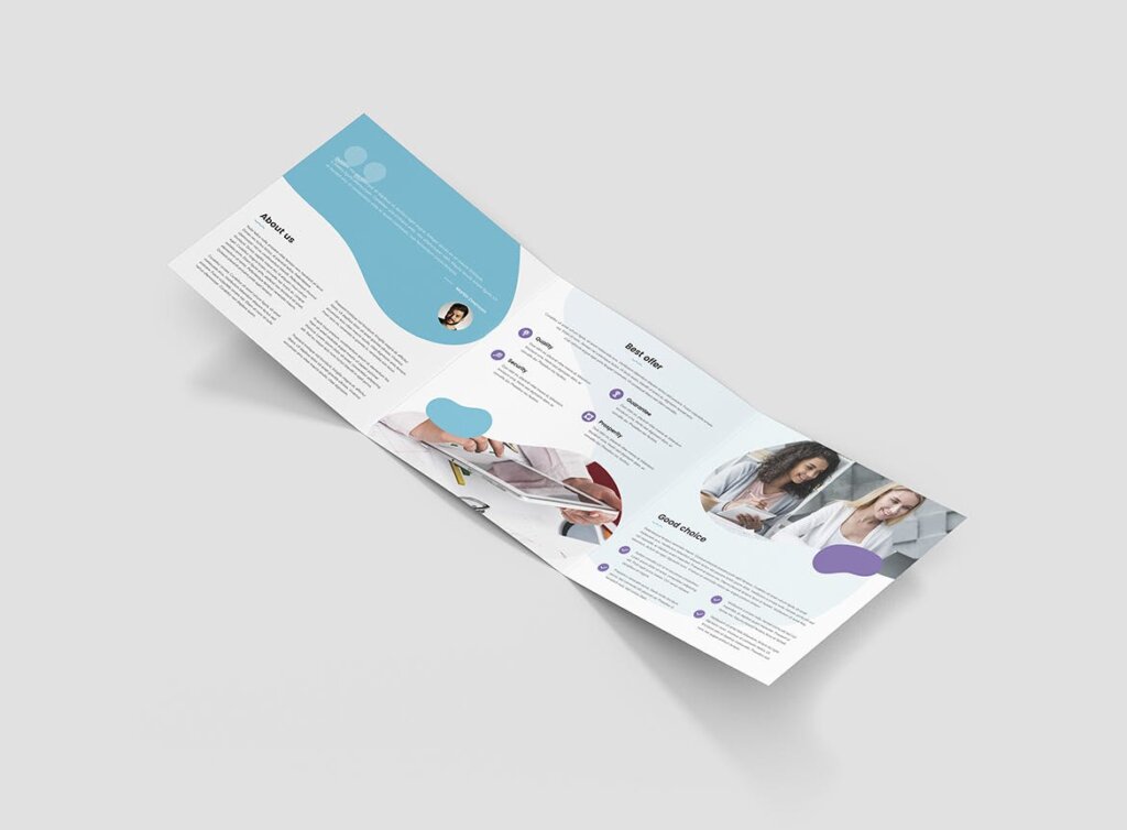 创意工作室三折页企业品牌宣传产品介绍模版素材下载Brochure StartUp Agency Tri Fold Square插图3