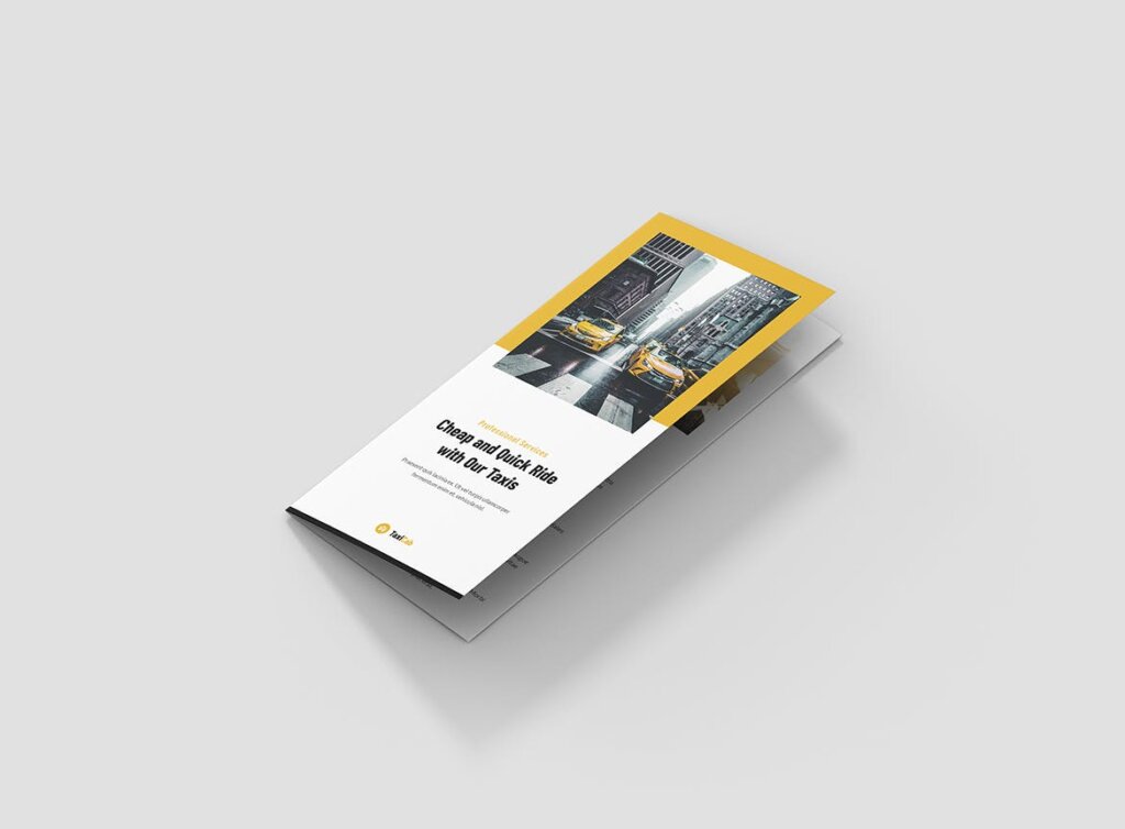 出租车货运物流三折页模板素材下载Brochure Taxi Cab Tri Fold插图3
