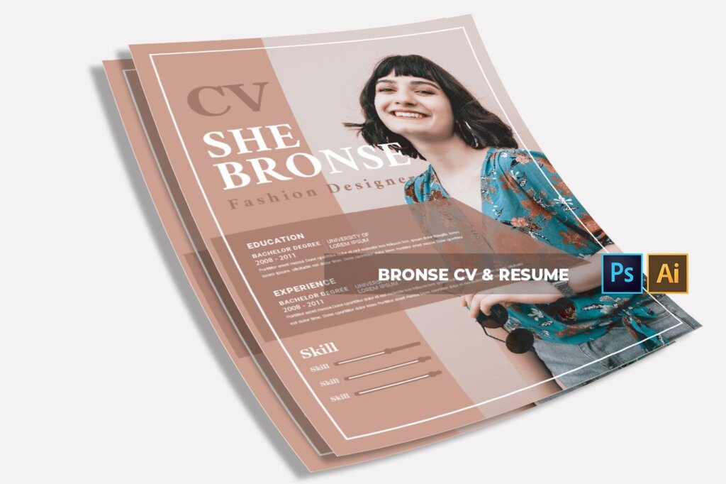 个人商务简历简约模板Bronse CV Resume插图3