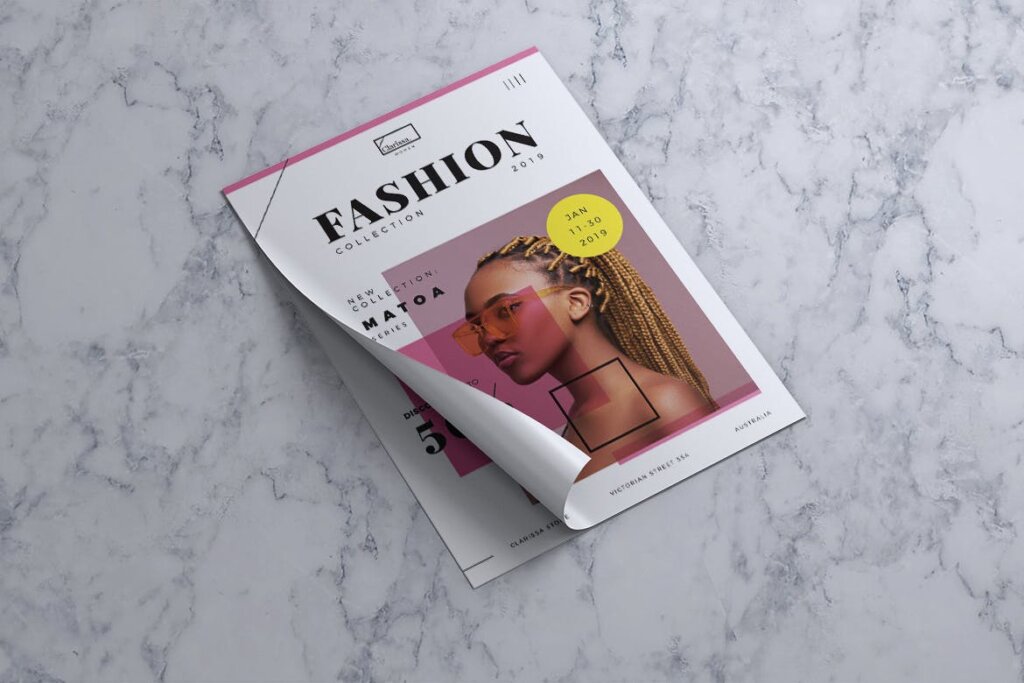 时尚行业传单海报模版素材下载CLARISSA Fashion Collection Flyer插图3