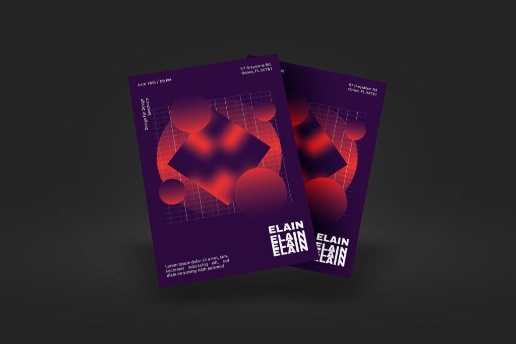 创意抽象产品发布会海报传单模板ELAIN Poster Design插图3
