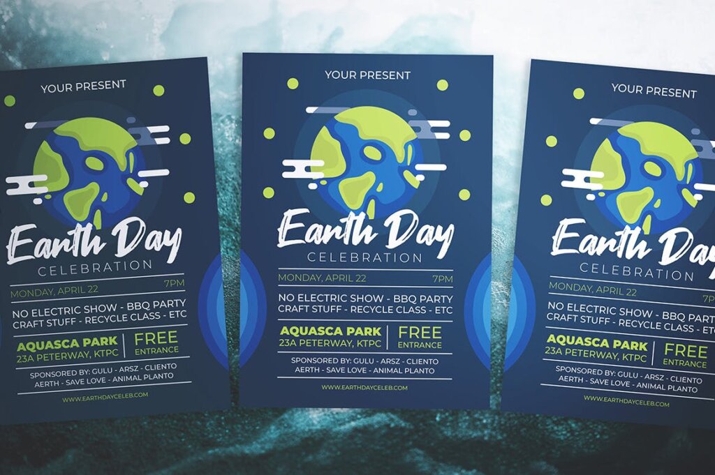 地球日宣传活动传单海报Earth Day Party Flyer插图3