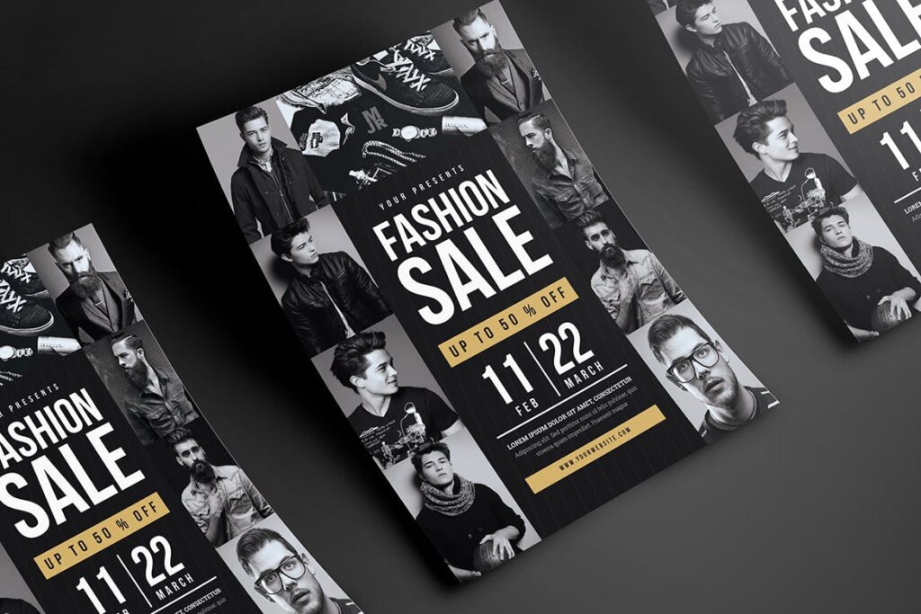 时尚男性服装销售传单模板素材下载Fashion Sale Flyer插图3