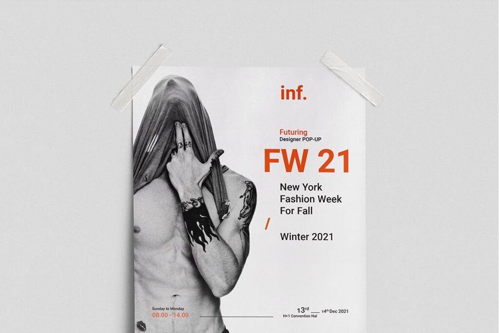 简约时装周海报/传单模板素材下载Fashion Week Flyer HYM3JLU插图3