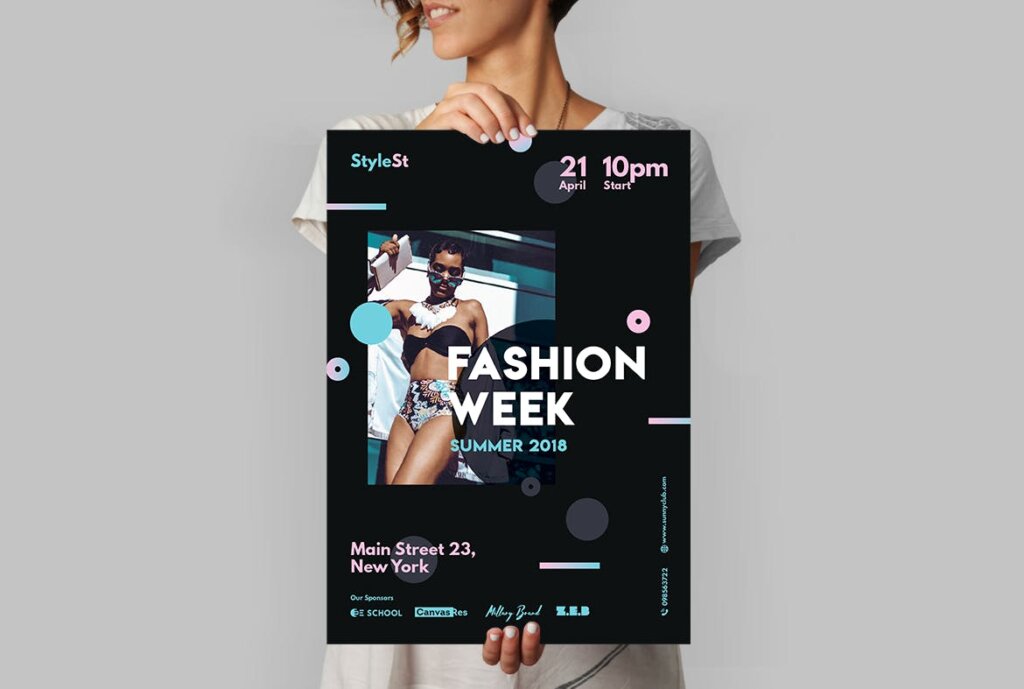 时尚风格海报传单/周末海报传单模板素材下载Fashion Week Poster插图3