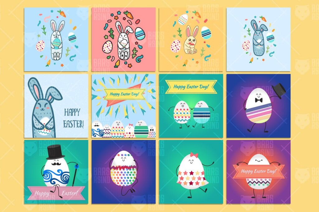 复活节邀请函贺卡装饰图案纹理素材下载Happy Easter Greetings插图3