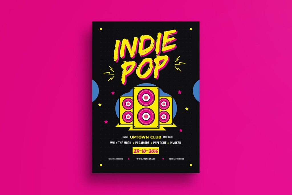 POP创意海广告报传单模板素材下载Indie Pop Music Flyer插图3