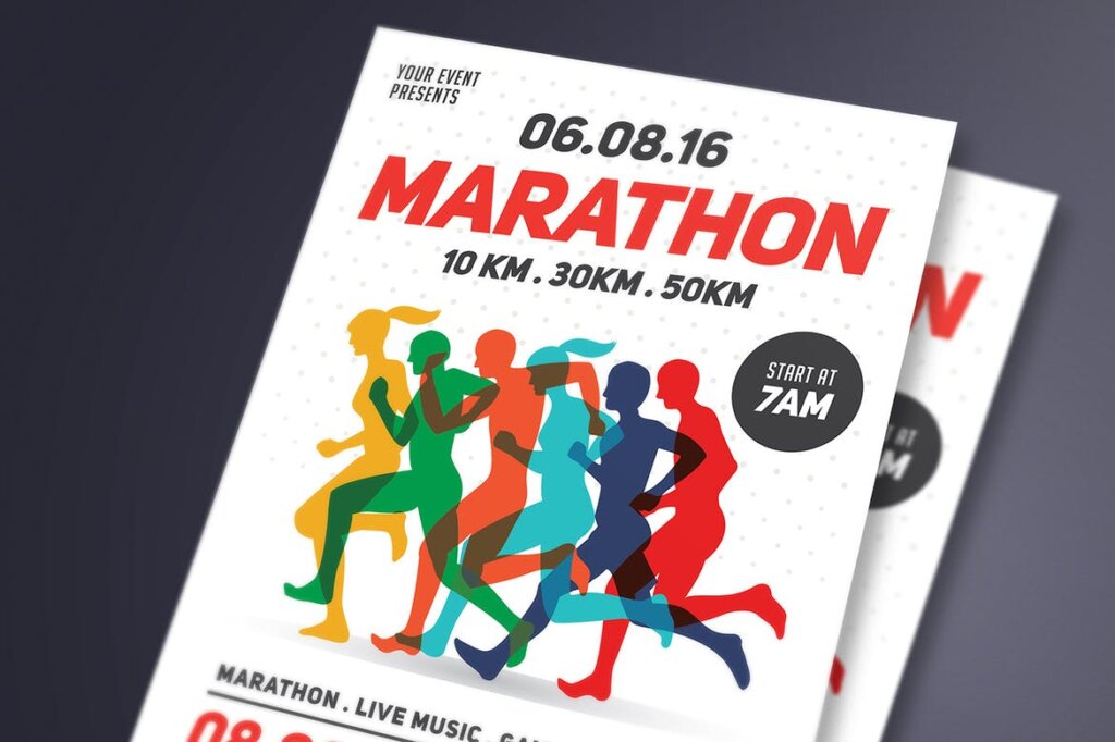 马拉松运动比赛活动传单海报模板Marathon Event Flyer ZN5P3B插图3