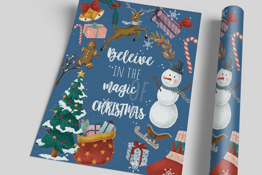 复古风格的传单海报模板素材海报传单Merry Christmas Flyer I插图3