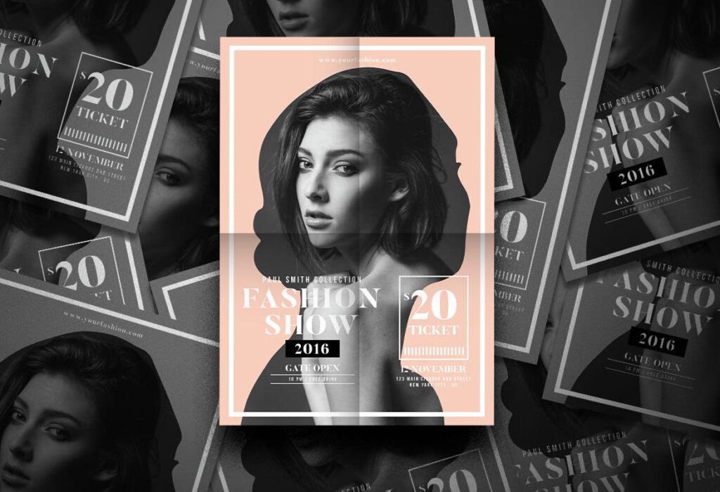 现代时装秀宣传单海报模板素材下载Modern Fashion Show Flyer插图2