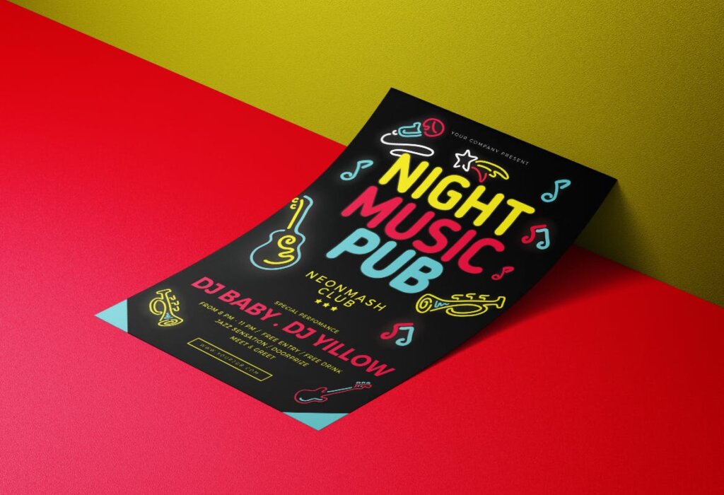 音乐酒吧派对活动传单海报模板素材Music Pub Flyer插图3