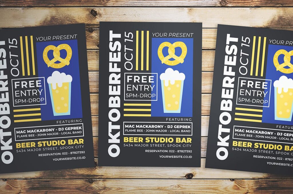 啤酒节活动传单海报模板素材下载Oktoberfest Event Flyer插图3