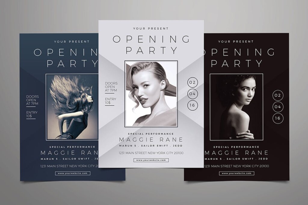 时尚产品发布会传单海报模版素材下载Opening Party Flyer插图3