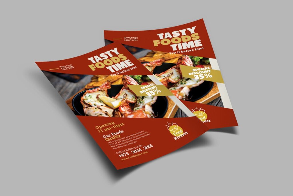餐馆美食类传单海报模板下载Restaurant Flyer  5UW2LBD插图3