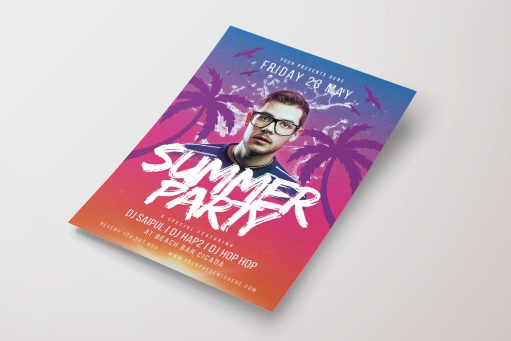 夏日派对传单海报模板素材Summer Party Flyer F6JYYJ插图3
