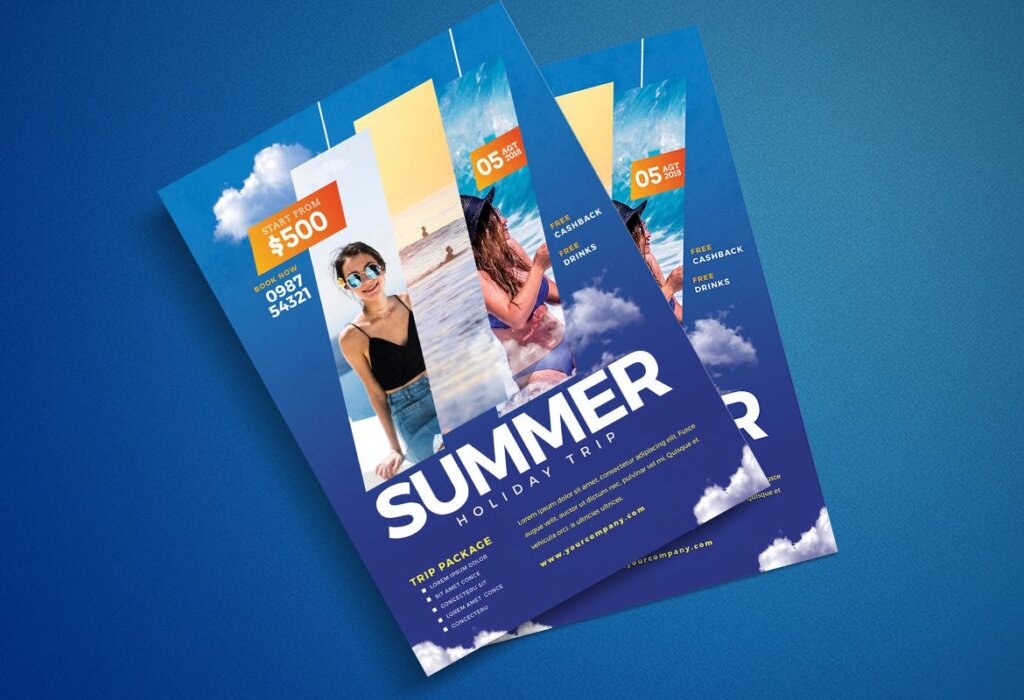 夏日旅游海报宣传单素材模板Summer Travel Flyer ZGDVMG插图3