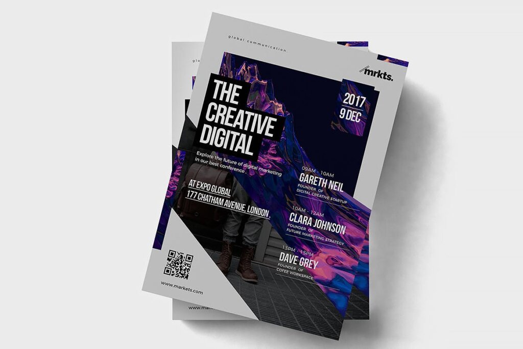 创意版式数码科技类产品宣传单海报模板The Creative Digital Flyer插图3