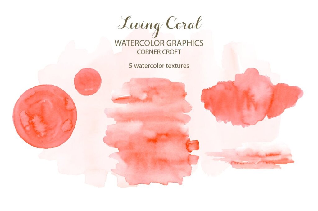 海洋动植物水彩剪纸活珊瑚装饰图案纹理素材Watercolor clipart living Coral插图3