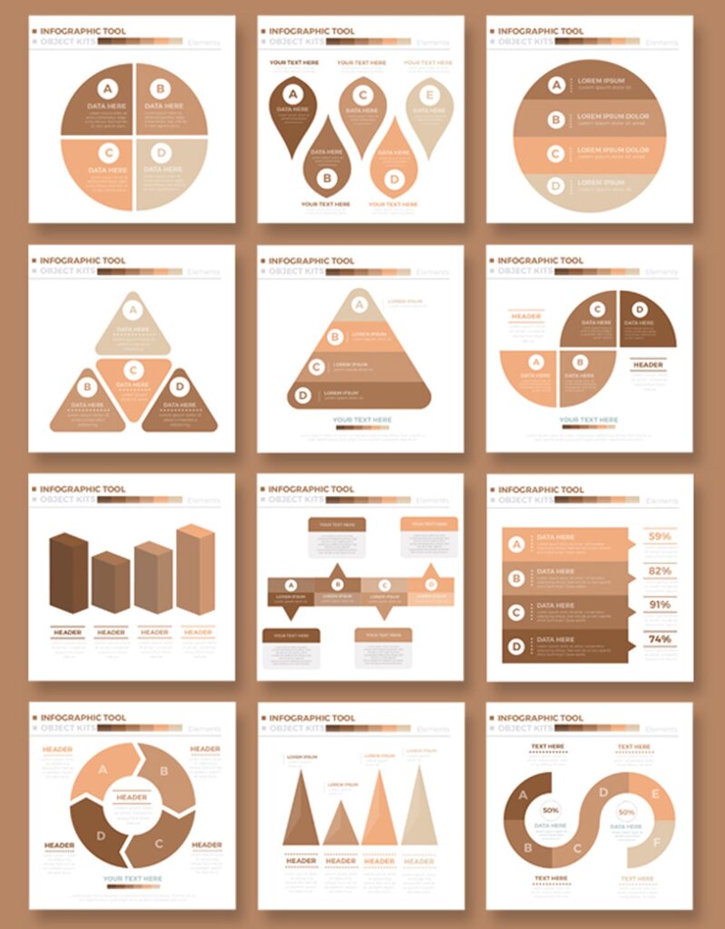 信息图表元素的模板矢量插图素材下载50 Infographics Design插图4