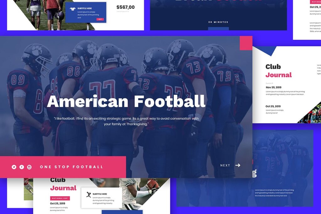 美式足球比赛策略演示幻灯片PPT模版American Football Powerpoint Template插图4
