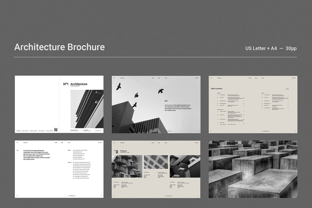 现代建筑艺术博物馆画册模板手册模板素材下载Architecture Brochure插图4