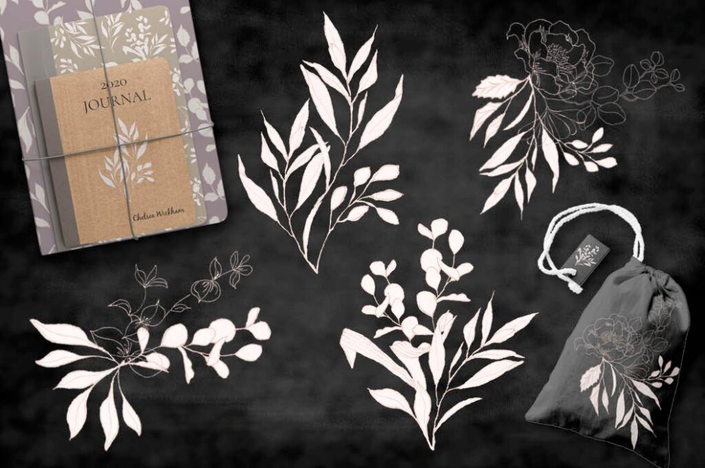 白色花环装饰图案/婚礼邀请函装饰图案纹理素材Blush Foliage Clip Art Bundle插图4