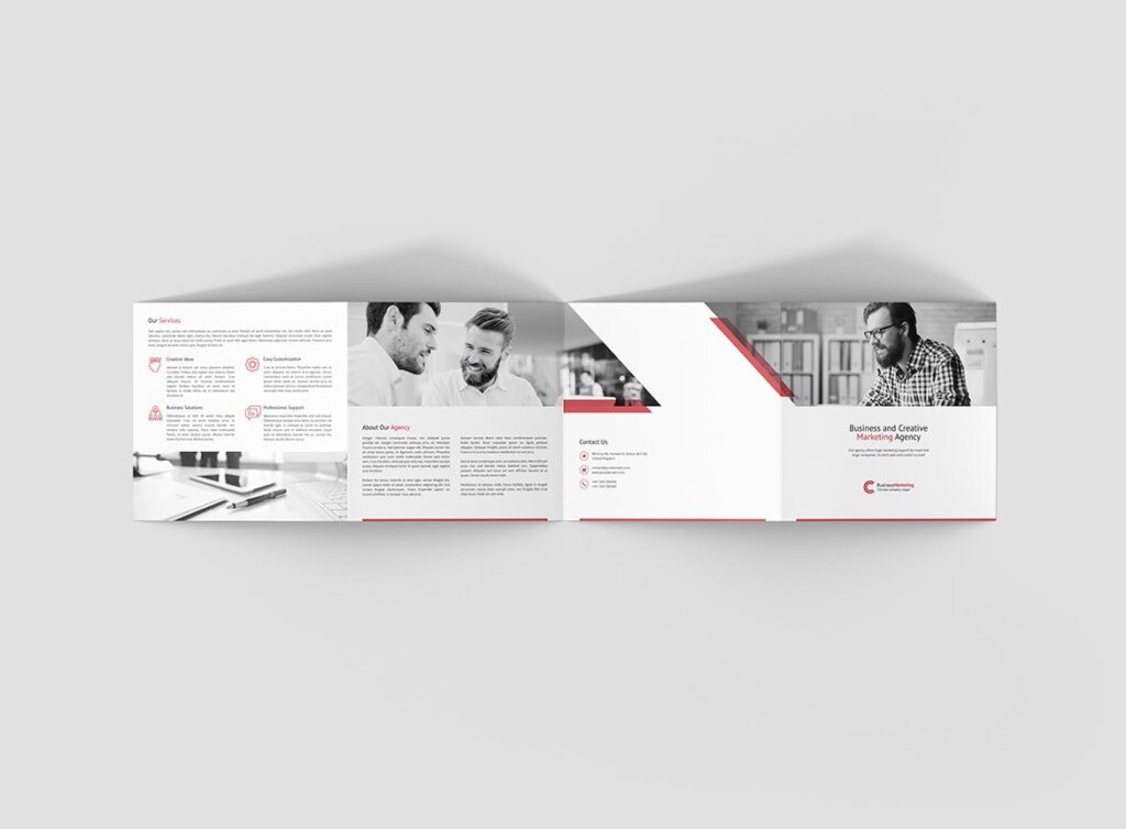 互联网公司金融产品宣传模版素材下载Brochure Business Marketing 4 Fold Square插图4