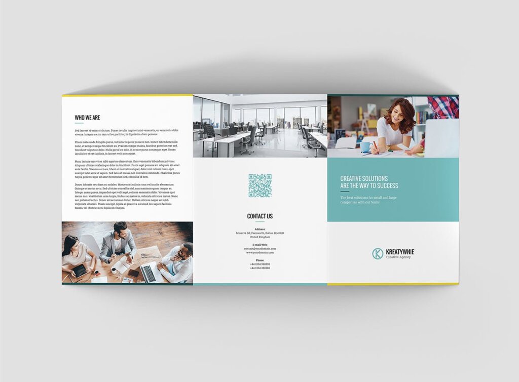 企业产品品牌建筑设计宣传模版素材下载Brochure Creative Agency Tri Fold A5插图4