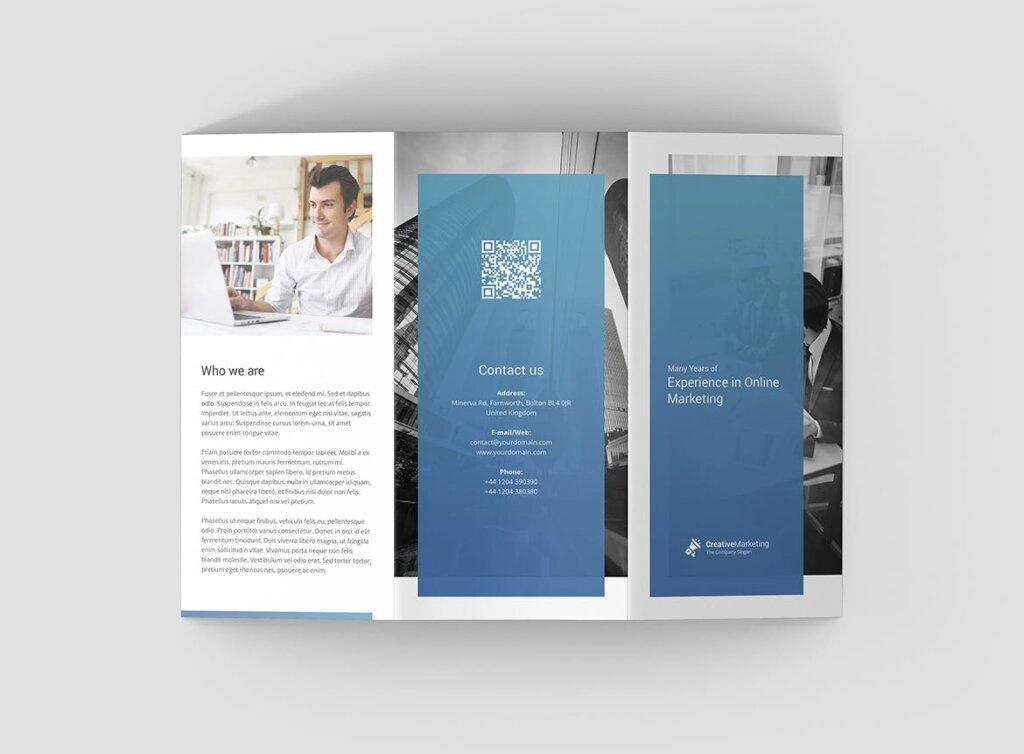 企业在线营销培训宣传手册模版素材下载rochure Creative Marketing Tri Fold插图4