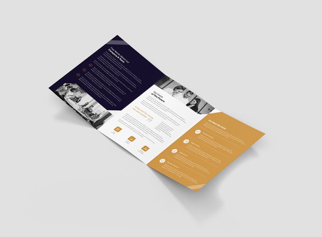 创意企业介绍三折页模板素材下载Brochure Creative Multipurpose Tri Fold A5插图4