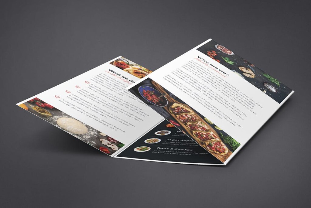 西餐厅海鲜料理餐饮品牌印刷品三折页模版素材下载Brochure Restaurant Tri Fold插图4