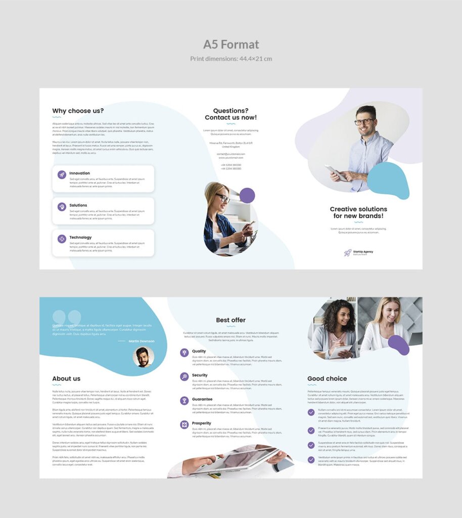 创业机构产品折页宣传模版素材下载Brochure StartUp Agency Tri Fold A5插图4