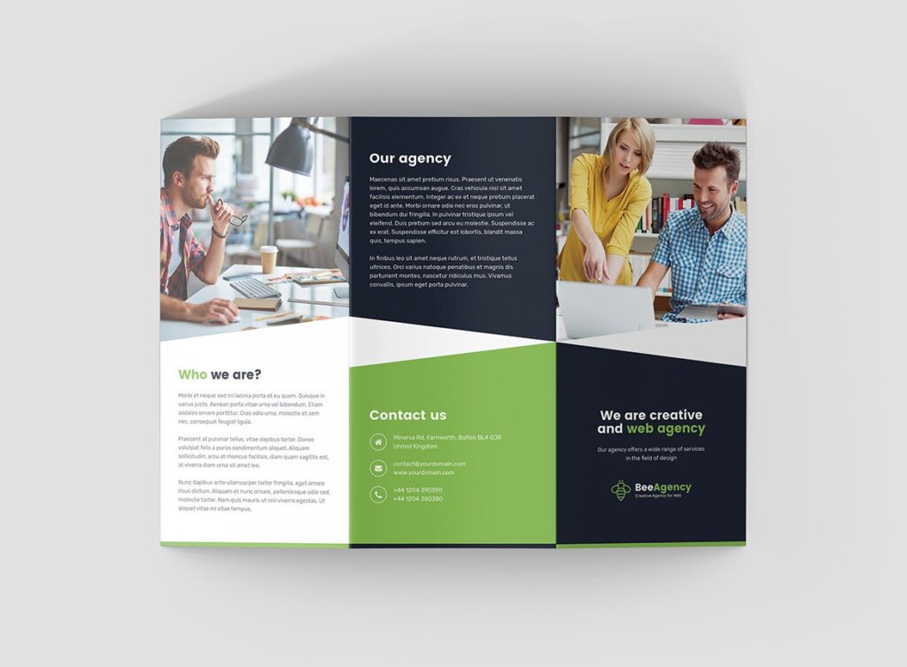 创意工作室宣传小册子模版素材下载Brochure Web Agency Tri Fold插图4