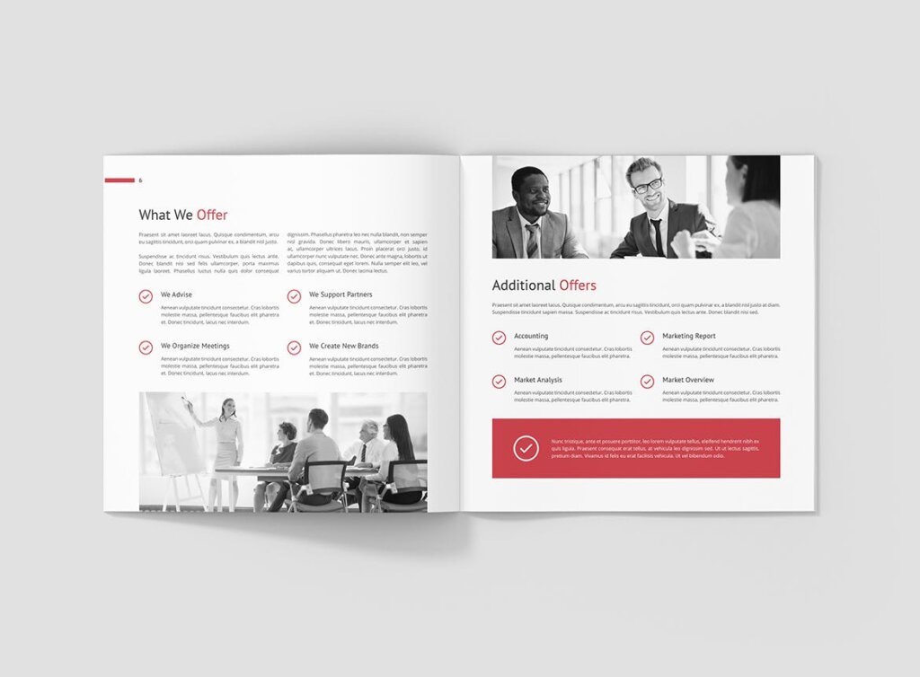 企业商务宣传手册模版素材下载Business Marketing Company Profile Square插图4
