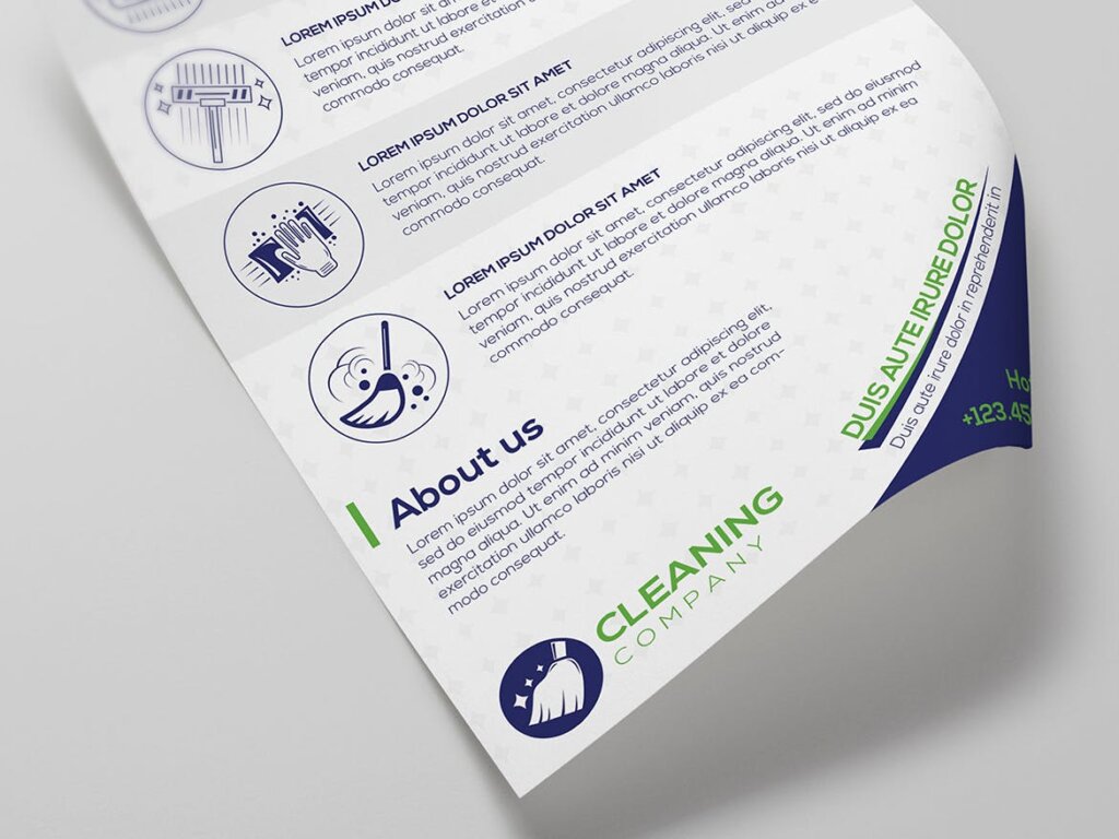清洁环卫行业宣传小册子PSD模板素材Cleaning Company Flyer Template插图4