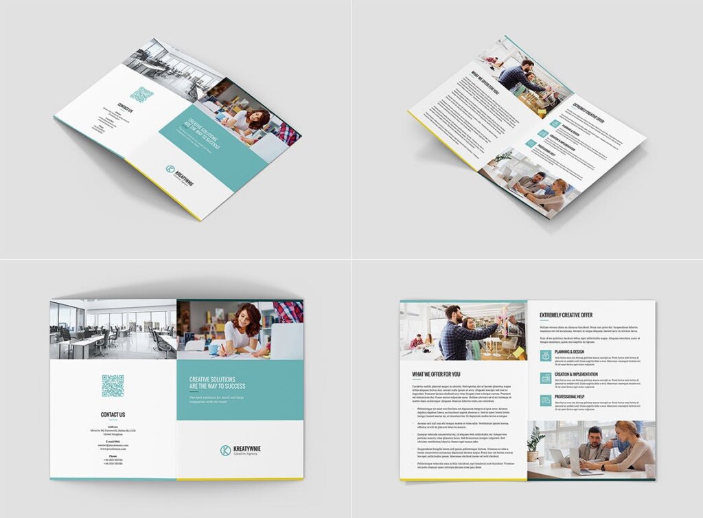 公司介三折页/建筑设计工作室传单模板素材Creative Agency Brochures Bundle 10 in 1插图4