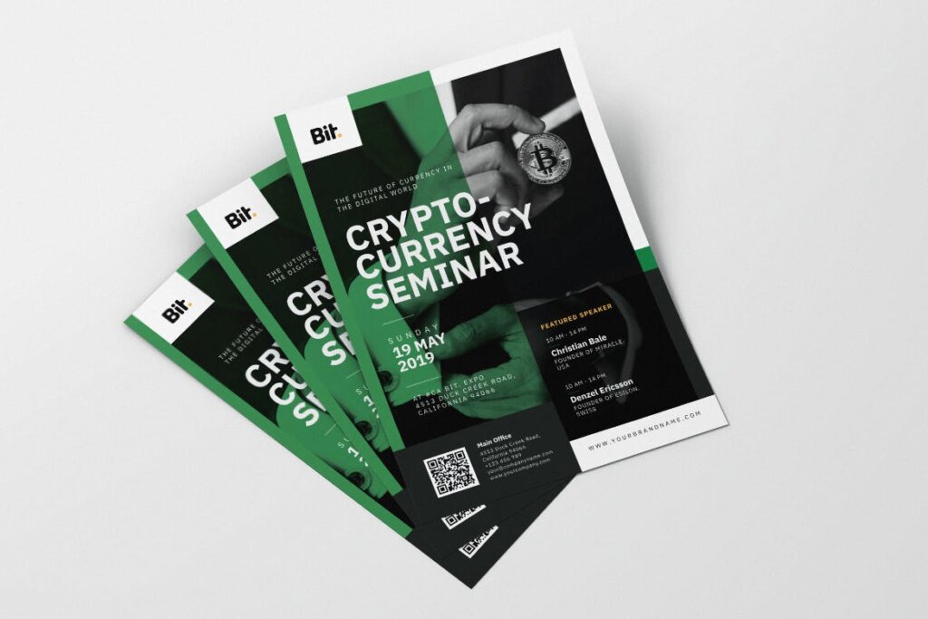 数字加密货币研讨会AI和PSD传单海报模板素材下载Crypto Currency Seminar AI and PSD Flyer Vol 1插图4