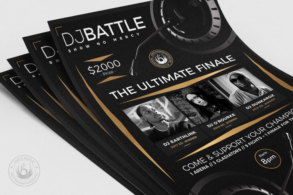 摇滚音乐海报传单模版素DJ Battle Flyer Template V6插图4