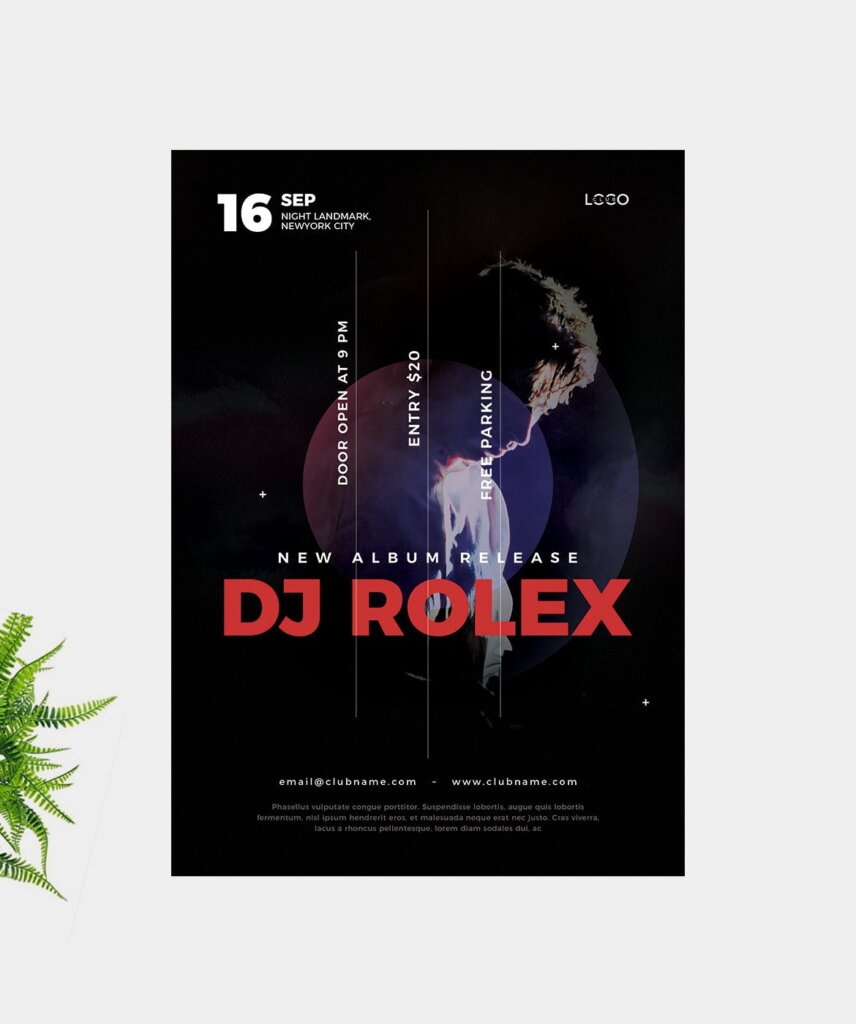 精致网格版式DJ音乐会传单海报传单DJ Concert Flyer PVW8NU插图4