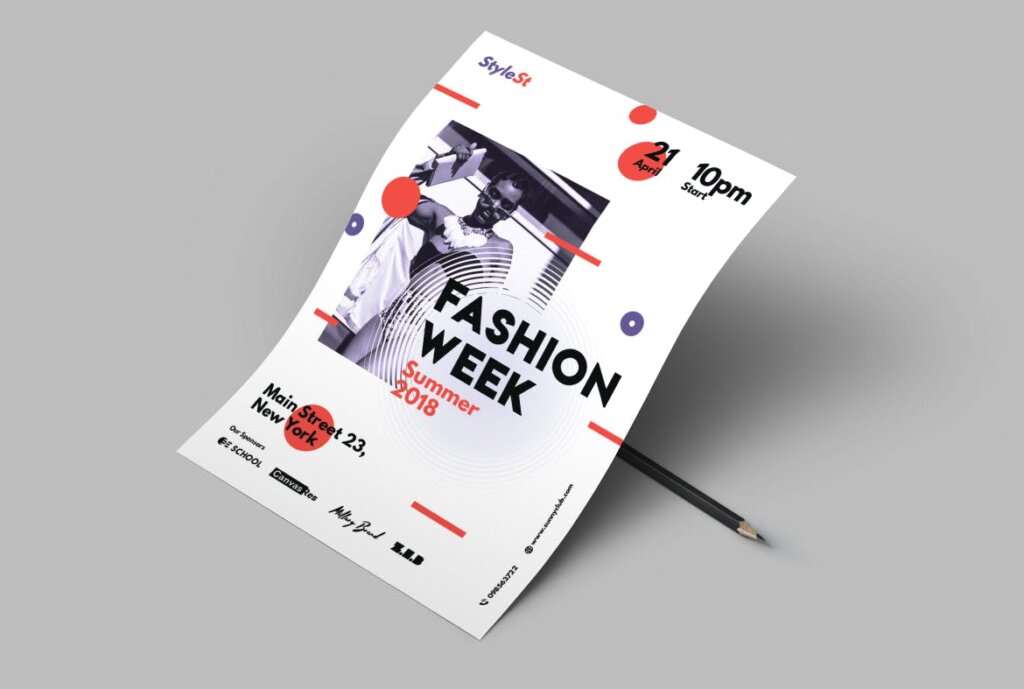 时尚风格海报传单/周末海报传单模板素材下载Fashion Week Poster插图4