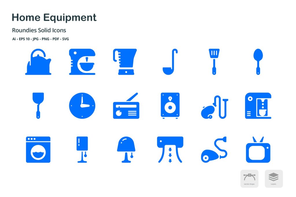 智能家庭设备希系列图标源文件图标素材下载Equipment Roundies Solid Glyph Icons插图4