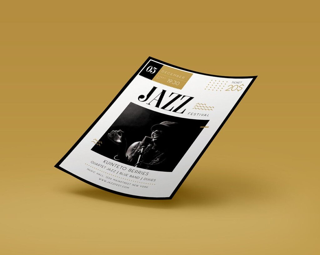 爵士乐海报宣传单素材模板Jazz Flyer BUW2GE插图3