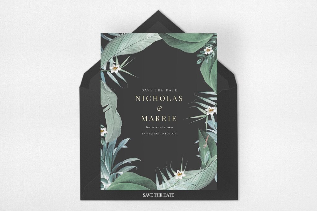 绿植风格传单海报模板素材下载Modern Tropical Wedding Suite插图3