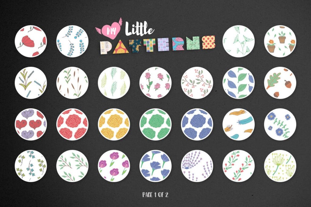 矢量几何装饰图案纹理/邀请函标签装饰图案素材下载My Little Patterns Vol. 2插图4