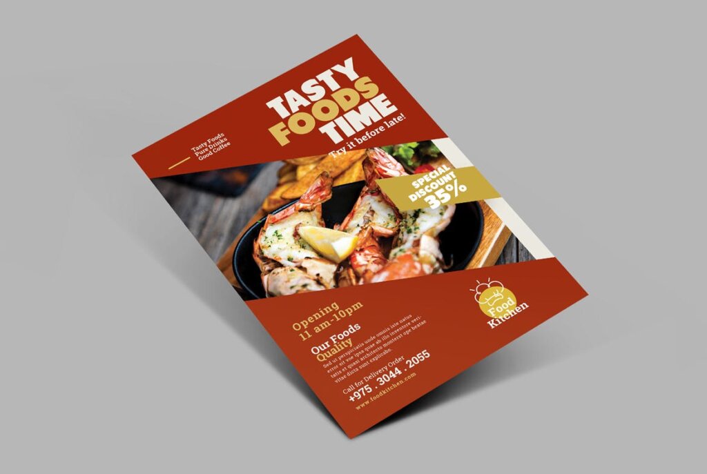 餐馆美食类传单海报模板下载Restaurant Flyer  5UW2LBD插图4
