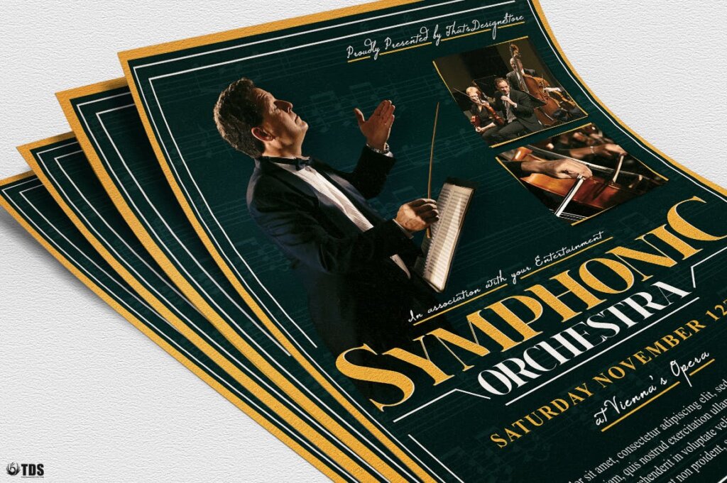 交响会音乐会传单海报模板素材下载Symphonic Orchestra Flyer Template V2插图4