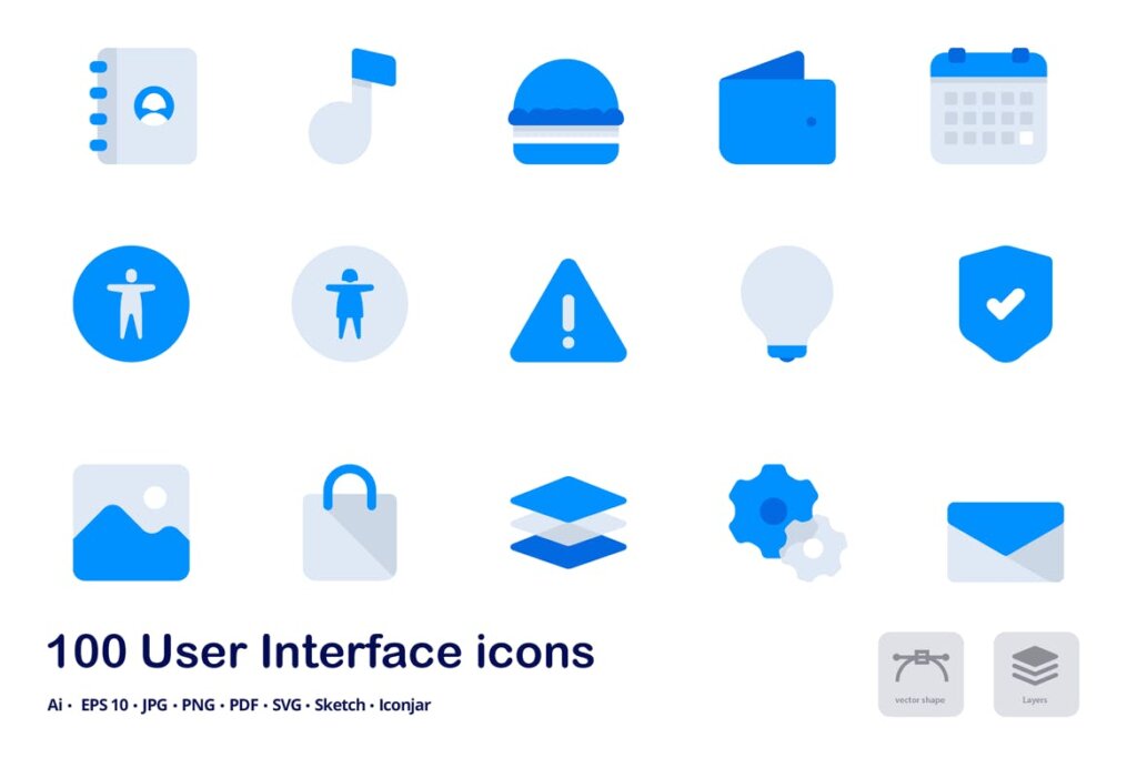 矢量平面双色系统矢量剪影图标icon源文件下载User Interface Accent Duo Tone Flat Icons插图4